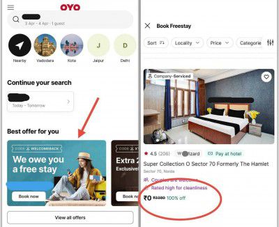 Free OYO Rooms LOOT Offer