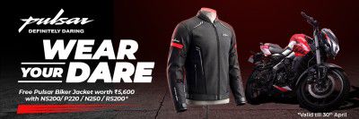 Flipkart: FREE Pulsar Bike Jacket Worth ₹5600 | With NS200 / P220 / N250 / RS200 Model