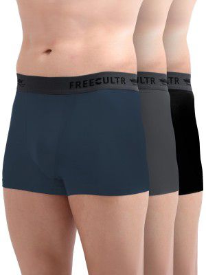 Freecultr Men's Underwear Micromodal Airsoft Trunk, Anti Bacterial Fabric (Pack of 3)