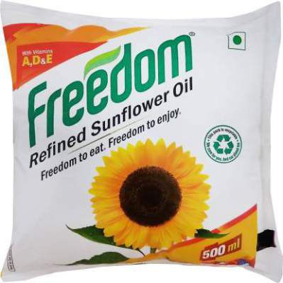 Freedom Refined Sunflower Oil Pouch (500 ml)