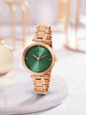 French Connection Analog Green Dial Women's Stainless Steel Watch-Fcn0104Rgm