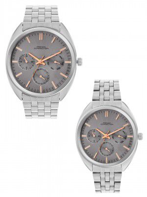 French Connection Analog Grey Dial Couple's Watch| Pair Watch|-FCN0113SM