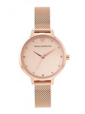 French Connection Analog Rose Gold Dial Womens Watch-FCN00018A