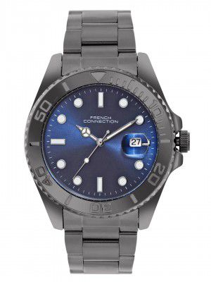 French Connection Apex Blue Round Dial | Stainless Steel Strap 