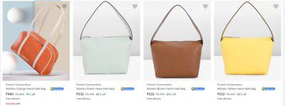 UP TO 87% Off French Connection Handbags | Starts At Rs.408