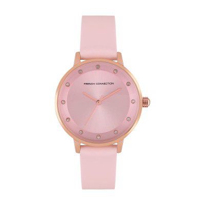 French Connection Leather Analog Pink Dial Women's Watch-Fcn00035H