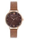 French Connection Leather Spring-Summer 2023 Analog Mop Brown Dial Women's Watch-Fcn00065G, Band_Rose Gold...