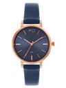 French Connection Luna | Blue Dial | Rose Gold Tone Case | Blue Leather Strap | Analog Watch for Women - FCN00071G...