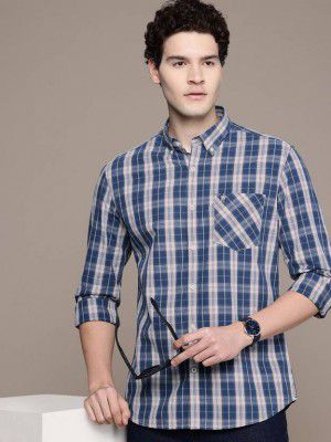 French Connection Men Regular Fit Checkered Casual Shirt