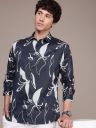 French Connection Men Slim Fit Printed Casual Shirt...