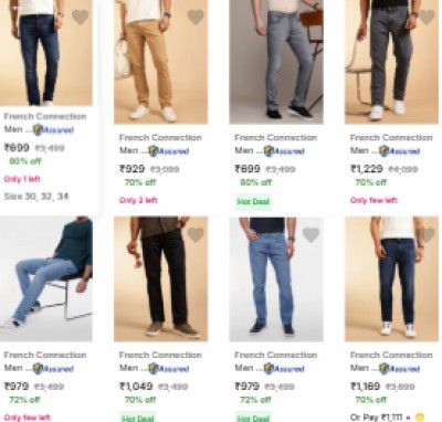 UP TO 80% OFF - French Connection Mens Jeans | Starts at Rs 758