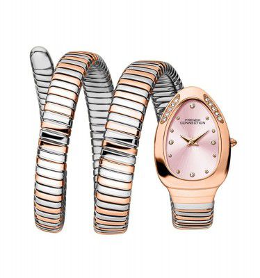 French Connection Pink Analog Dial Watch for Women - FCN0110RTM