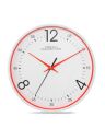French Connection Plastic Elegant Decorative White Analog Wall Clock with Red Rim - Size 12 Inches - Fcwc04-A...