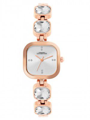 French Connection Square Dial Stone on Strap Analog Watch for Women -FCN0106SRGM
