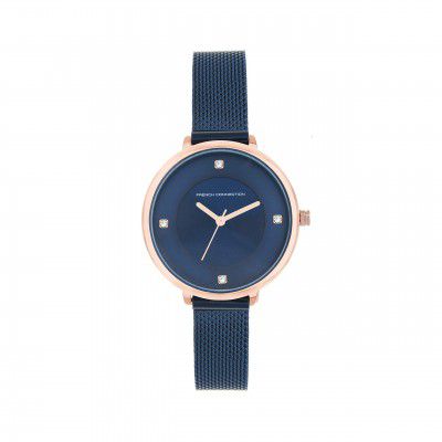 French Connection Stainless Steel Analog Blue Dial Women's Watch-Fcn0007A-R, Band_Silver