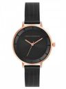 French Connection Stainless Steel Analog Rose Gold Dial Women's Watch-Fcn00016C, Band_Black...