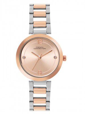 French Connection Rose Gold Sunray Dial Analogue Watch for Women - FCN01C