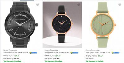 Upto 89% OFF- French Connection Wrist Watches