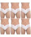 Frenchie VIP Plus White Mens 100% Cotton Brief with Inner Elastic Waistband, 80 Size, Pack of 6, White...