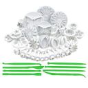 Frenchware Cake Making Set of 42 for Baking, Decoration, Multipurpose Cookie Moulds, Flower Fondant Cake Decorating, 100% Food Grade ABS Plastic, Premium Designs...