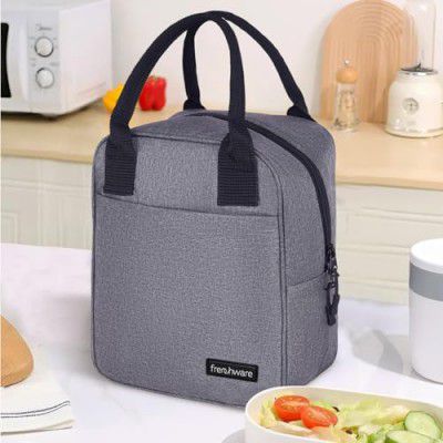 Frenchware Insulated Lunch Bag (7 litre, 15 kg, Grey), Office Tiffin Bags for Men and Women, Hot & Cold Travel 