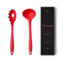 Frenchware Non-Stick Premium Silicone Spatula for Cooking, Baking & Mixing, Seamless Design (Server & Ladle, Red)...