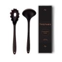 Frenchware Non-Stick Premium Silicone Spatula for Cooking, Baking & Mixing, Seamless Design (Server & Ladle, Black)...