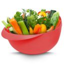 Frenchware Plastic Colander Bowl, Premium-Grade Plastic, 100% Food Safe, BPA-Free, Dishwasher Safe (Red, 1 Unit)...