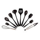 Frenchware (Set of 10) Non-Stick Silicone Spatula Set for Cooking & Baking, Heat-Resistant -40°C to 230°C, Food-Grade & BPA-Free, Dishwasher Safe (Black)...