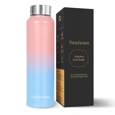 Frenchware Water Bottle (1 Litre, Stainless Steel, Premium SS 304, Sky-Blush)