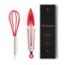 Frenchware Whisk Tongs Combo, Whisk For Kitchen & Tongs For Kitchen - Silicone Set for Cooking, Baking & Mixing - Seamless Design, Heat-Resistant -40°C to 230°C, Food-Grade & BPA-Free, Dishwasher Safe...