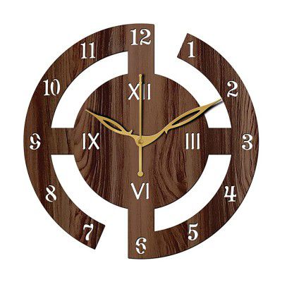 Freny Exim 10 Inch Wooden Wall Clock (Wenge, Small Size, 25cm x 25cm)-027