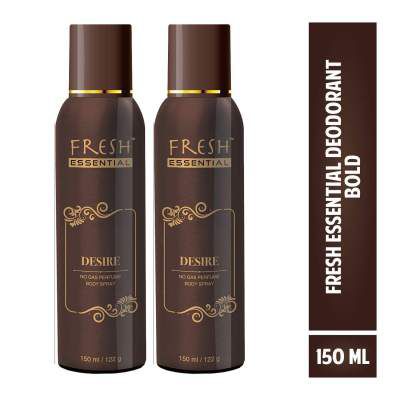 Fresh Essential No Gas Perfume Body Spray - Desire, 150 ml/122 g (Pack of 2)