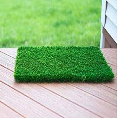 FRESH FROM LOOM 35mm Natural Looking Artificial Grass Mats Carpet (Green, 1 X 2 Feet)