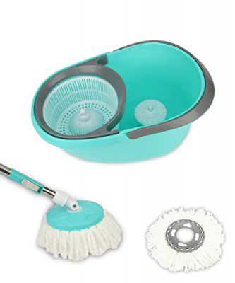 Frestol Happy Home Plastic Mop with 2 Refills - Sea Green
