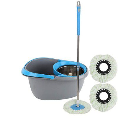 Frestol Steel Mop +3 Refill+Rod - Grey/Blue