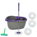 Frestol Steel Mop +4 Refill+Rod + Wiper - Grey/Purple...