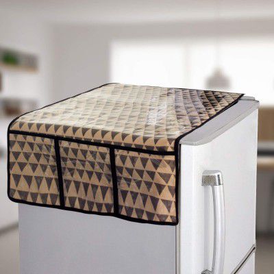 PrettyKrafts Premium Fridge Top Cover with 6 Utility Pockets