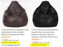 Friends Enterprises Leatherette, XL Bean Bag with Fillers...