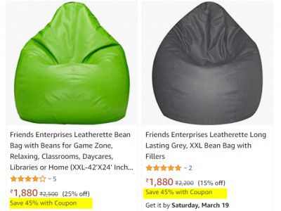 Friends Enterprises XXL Bean Bag with Fillers
