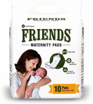 Friends Maternity Pads with Elastic Loop for Post Pregnancy Bleeding Sanitary Pad  (Pack of 10)