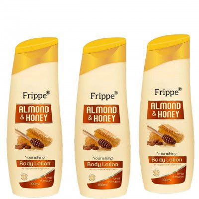 Frippe Almond & Honey Nourishing Body Lotion For Dry Skin(100ml,Pack of 3)