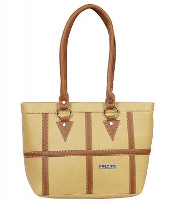 Fristo Plus1 Womens Handbag (Cream and Tan)