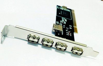 FRIWOL Pci USB Card 4+1 USB Port PCI High Speed USB 2.0 Adapter Card.