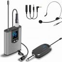 FRIWOL Wireless Headset Lavalier Microphone System -Alvoxcon Wireless Lapel Mic Best for iPhone, DSLR Camera, PA Speaker, YouTube, Podcast, Video Recording Vlogging, Church, Interview, Teaching,Silver...