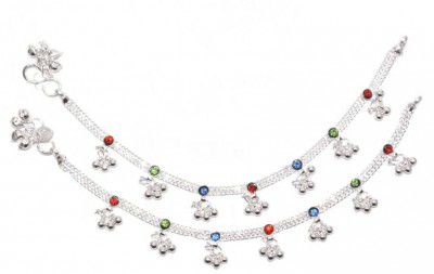 Frolics India  Multicoloured Stone Hanging For Kids 3 to 8 Years Alloy Anklet  (Pack of 2)