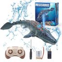 fromeasy Remote Control Dinosaur For Kids, Mosasaurus Diving Toys Rc Boat With Light And Spray Water For Swimming Pool Lake Bathroom Ocean Protector Bath Toys...