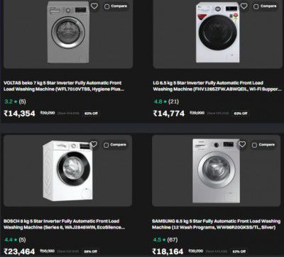 Front Load Washing Machines Upto 75% Off | Starts @ Rs 10844