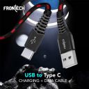 FRONTECH 17W / 3.4A Super Fast Charging 1M Braided USB to Type-C Data Cable (1035 - Black)...