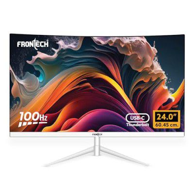FRONTECH 24" Ultima Series Curved LED Gaming Monitor (MON-0077, White)